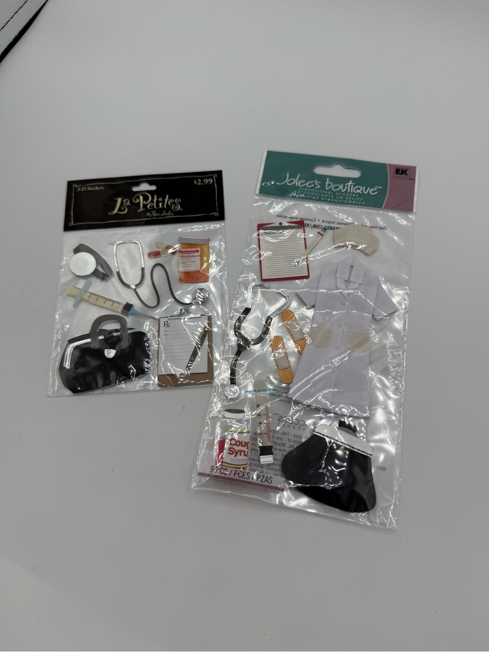 Jolee's Boutique La Petites Doctor/Nurse 3 Dimensional Stickers Lot Of 2